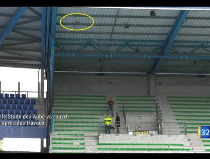 Football - Inspection des toitures du stade de l'Aube
