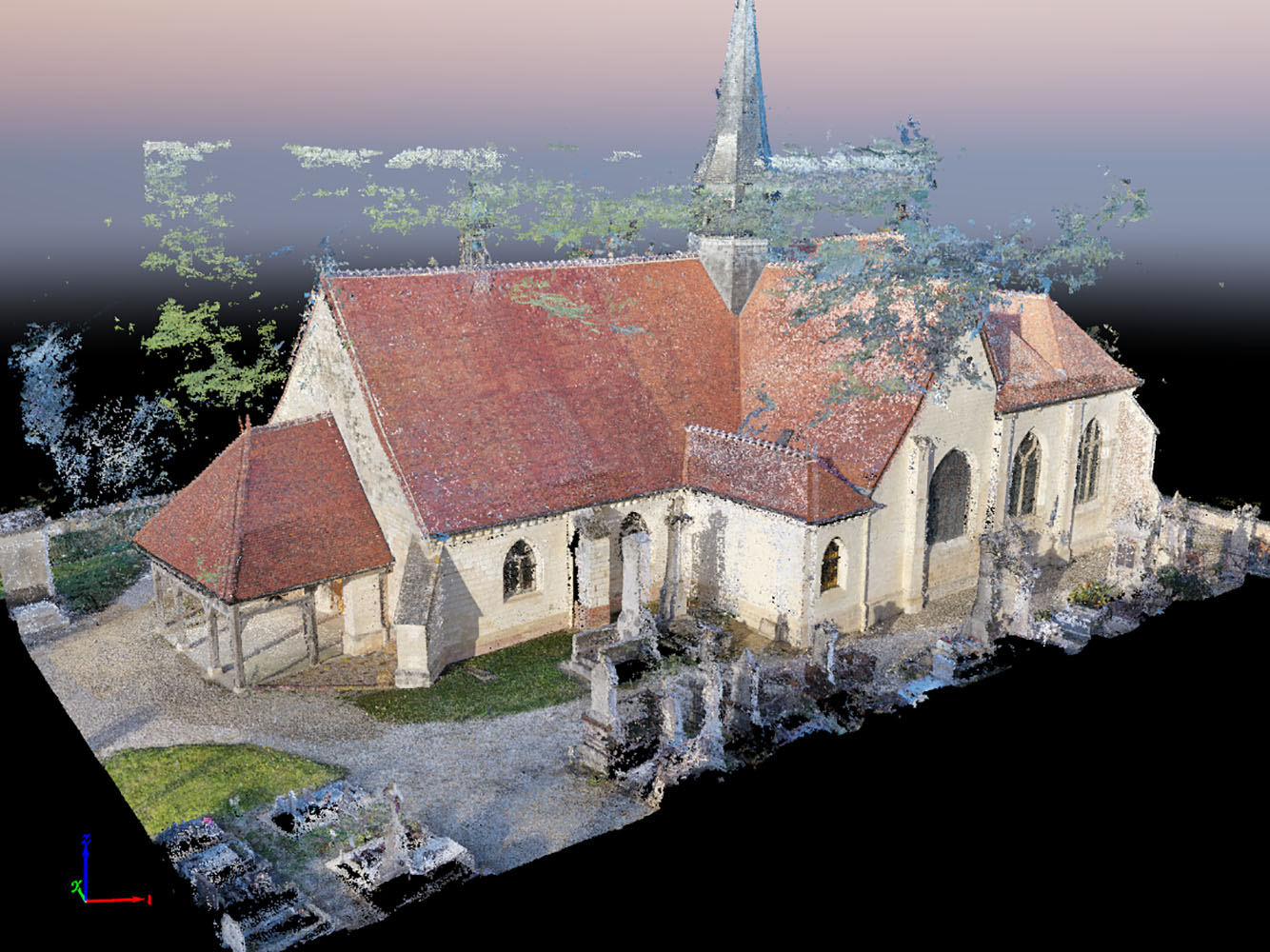 Photogrammétrie sur l'Eglise de Torvilliers (Aube)